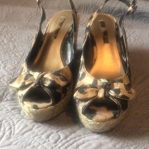Bandolino leopard wedges